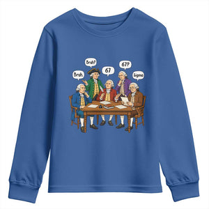 Founding Fathers 67 Bruh Sigma Youth Sweatshirt Funny US History Meme