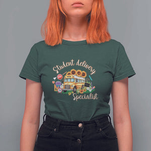 School Bus Driver T Shirt For Women Student Delivery Specialist TS11 Dark Forest Green Print Your Wear