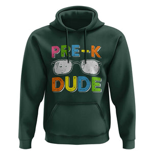 Pre-K Dude Hoodie First Day Of School Glasses Nerd TS11 Dark Forest Green Print Your Wear