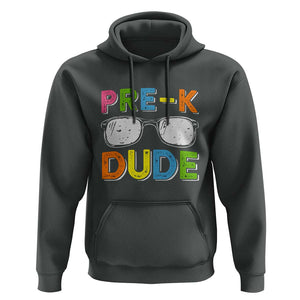Pre-K Dude Hoodie First Day Of School Glasses Nerd TS11 Dark Heather Print Your Wear
