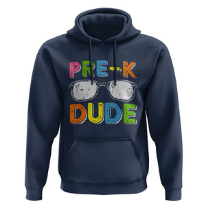 Pre-K Dude Hoodie First Day Of School Glasses Nerd TS11 Navy Print Your Wear