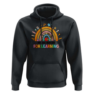 We Are Hungry For Learning Hoodie Back To School Rainbow Caterpillar Apple TS11 Black Print Your Wear