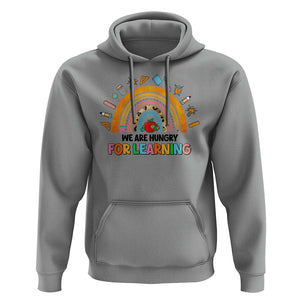 We Are Hungry For Learning Hoodie Back To School Rainbow Caterpillar Apple TS11 Sport Gray Print Your Wear