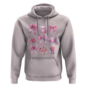 Coquette School Hoodie Pink Bow Heart Backpack Note Tape Pencil TS11 Ice Gray Print Your Wear