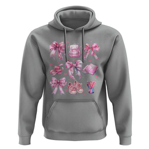 Coquette School Hoodie Pink Bow Heart Backpack Note Tape Pencil TS11 Sport Gray Print Your Wear