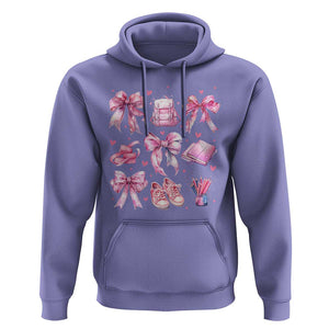 Coquette School Hoodie Pink Bow Heart Backpack Note Tape Pencil TS11 Violet Print Your Wear