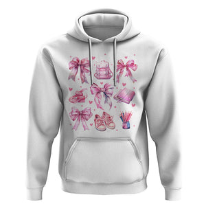 Coquette School Hoodie Pink Bow Heart Backpack Note Tape Pencil TS11 White Print Your Wear