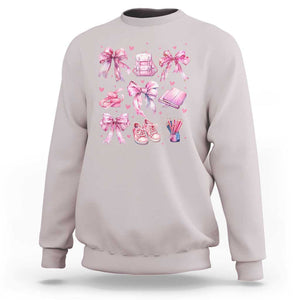 Coquette School Sweatshirt Pink Bow Heart Backpack Note Tape Pencil TS11 Ice Gray Print Your Wear