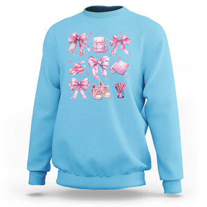 Coquette School Sweatshirt Pink Bow Heart Backpack Note Tape Pencil TS11 Sky Print Your Wear