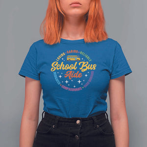 School Bus Aide T Shirt For Women Back To School Matching Group Squad TS11 Royal Blue Print Your Wear