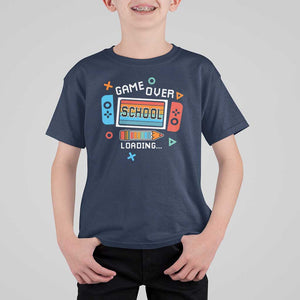 Game Over School Loading T Shirt For Kid Game Console Pencil End Summer TS11 Navy Print Your Wear