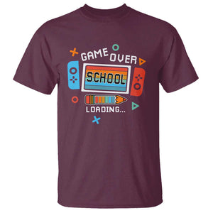 Game Over School Loading T Shirt Game Console Pencil End Summer TS11 Maroon Print Your Wear