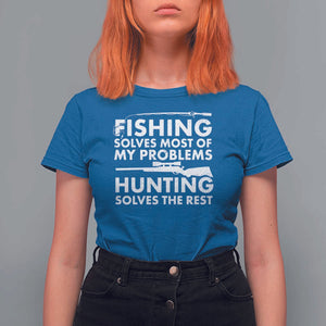 Funny Hunter T Shirt For Women Fishing And Hunting Father's Day TS11 Royal Blue Print Your Wear
