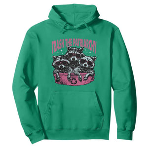 Funny Trash The Patriarchy Hoodie Feral Feminist Racoon TS11 Irish Green Print Your Wear