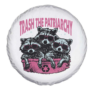 Funny Trash The Patriarchy Spare Tire Cover Feral Feminist Racoon TS11 Print Your Wear