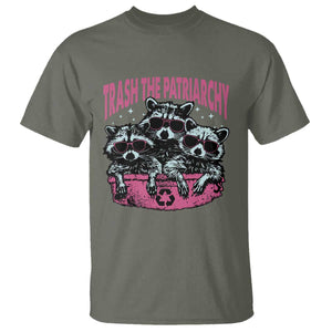 Funny Trash The Patriarchy T Shirt Feral Feminist Racoon TS11 Military Green Print Your Wear