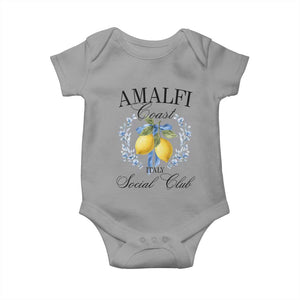 Amalfi Italy Coast Social Club Baby Onesie Coquette Bow Lemon Travel TS11 Sport Gray Print Your Wear