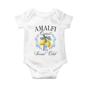 Amalfi Italy Coast Social Club Baby Onesie Coquette Bow Lemon Travel TS11 White Print Your Wear