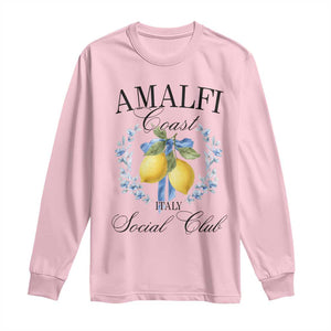 Amalfi Italy Coast Social Club Long Sleeve Shirt Coquette Bow Lemon Travel TS11 Light Pink Print Your Wear