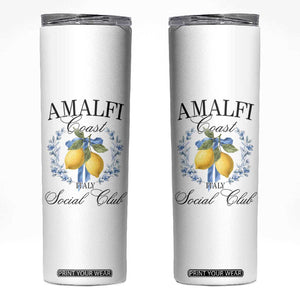 Amalfi Italy Coast Social Club Skinny Tumbler Coquette Bow Lemon Travel TS11 White Print Your Wear