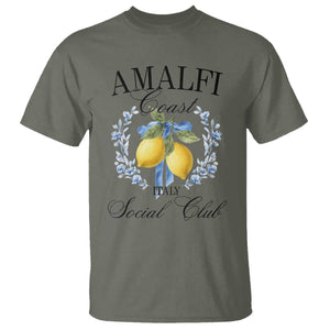 Amalfi Italy Coast Social Club T Shirt Coquette Bow Lemon Travel TS11 Military Green Print Your Wear