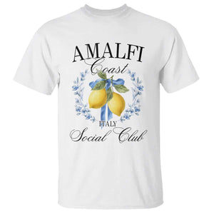 Amalfi Italy Coast Social Club T Shirt Coquette Bow Lemon Travel TS11 White Print Your Wear