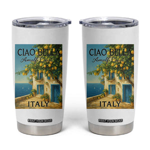 Italian Summer Amalfi Coast Tumbler Cup Ciao Bella Italy Lemon TS11 White Print Your Wear