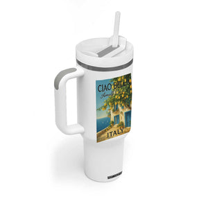 Italian Summer Amalfi Coast Tumbler With Handle Ciao Bella Italy Lemon TS11 Print Your Wear