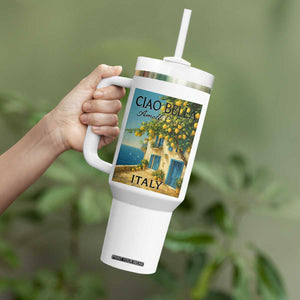 Italian Summer Amalfi Coast Tumbler With Handle Ciao Bella Italy Lemon TS11 Print Your Wear