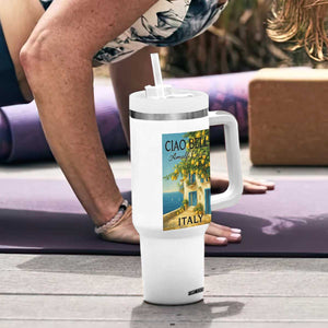Italian Summer Amalfi Coast Tumbler With Handle Ciao Bella Italy Lemon TS11 Print Your Wear
