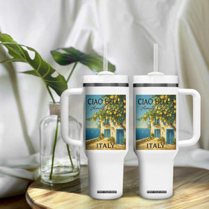 Italian Summer Amalfi Coast Tumbler With Handle Ciao Bella Italy Lemon TS11 Print Your Wear