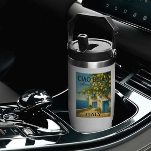 Italian Summer Amalfi Coast Flip Straw Tumbler Ciao Bella Italy Lemon TS11 Print Your Wear