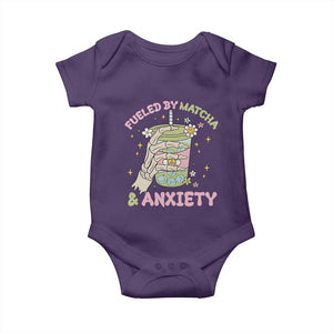 Funny Fueled By Matcha And Anxiety Baby Onesie Matcha Lover TS11 Purple Print Your Wear