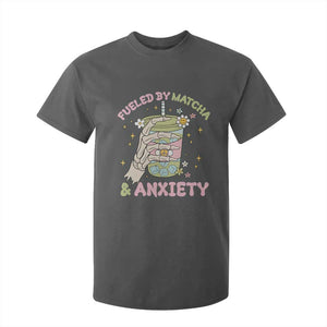 Funny Fueled By Matcha And Anxiety T Shirt For Kid Matcha Lover TS11 Dark Heather Print Your Wear