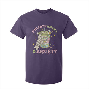 Funny Fueled By Matcha And Anxiety T Shirt For Kid Matcha Lover TS11 Purple Print Your Wear