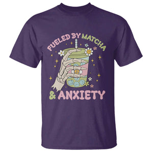 Funny Fueled By Matcha And Anxiety T Shirt Matcha Lover TS11 Purple Print Your Wear
