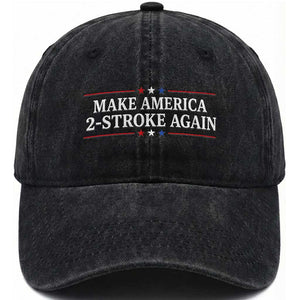 Funny 2 Stroke Motocross Lover Washed Cotton Baseball Cap Make America 2 Stroke Again