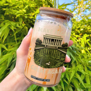Make Algae Great Again Glass Can Funny Lincoln Memorial Reflecting Pool