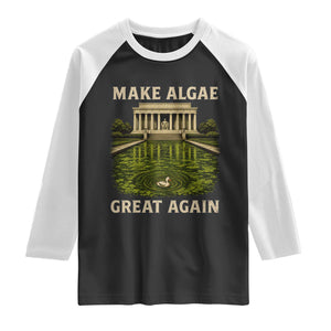 Make Algae Great Again Raglan Shirt Funny Lincoln Memorial Reflecting Pool