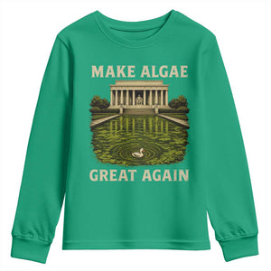 Make Algae Great Again Youth Sweatshirt Funny Lincoln Memorial Reflecting Pool