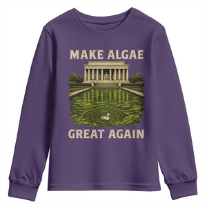 Make Algae Great Again Youth Sweatshirt Funny Lincoln Memorial Reflecting Pool