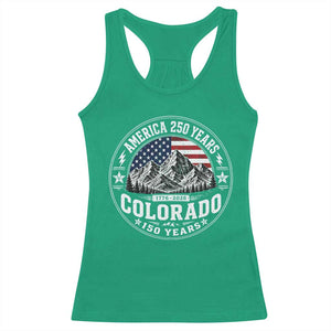 Colorado 150 America 250 Years Racerback Tank Top Colorado Sesquicentennial Anniversary 1876 2026