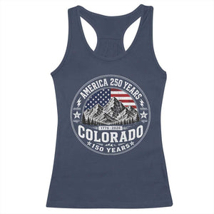 Colorado 150 America 250 Years Racerback Tank Top Colorado Sesquicentennial Anniversary 1876 2026