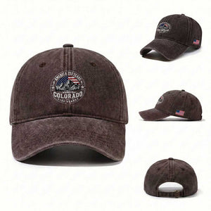 Colorado 150 America 250 Years Washed Cotton Baseball Cap Colorado Sesquicentennial Anniversary 1876 2026