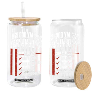 My Dog Is A Democrat Glass Can Funny Political Dog Owner