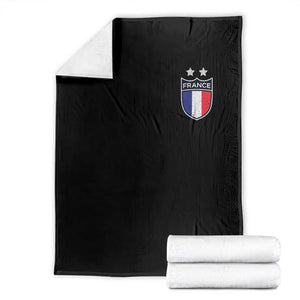 Vintage France Football Crest Two Stars French Flag Throw Blanket