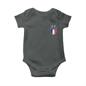 Vintage France Football Crest Two Stars French Flag Baby Onesie