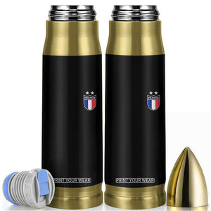 Vintage France Football Crest Two Stars French Flag Bullet Tumbler