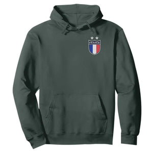 Vintage France Football Crest Two Stars French Flag Hoodie