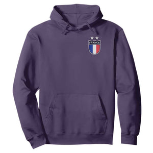 Vintage France Football Crest Two Stars French Flag Hoodie